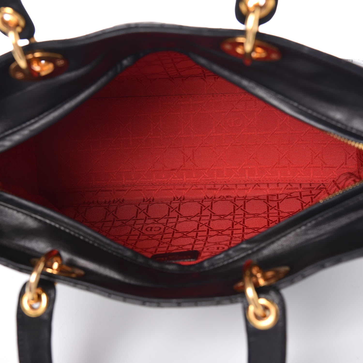 Christian Dior Lambskin Cannage Large Lady Dior Black 5 of 10