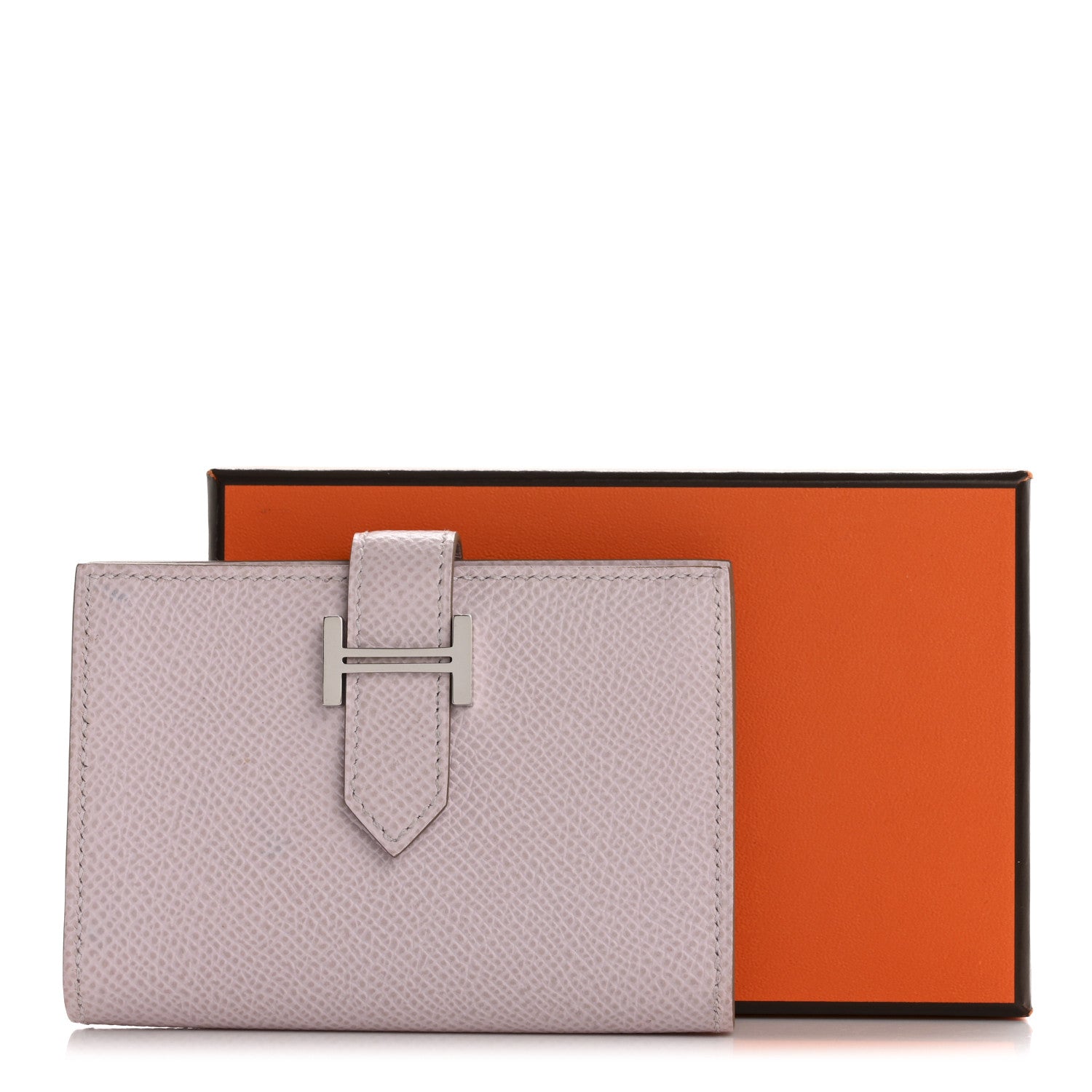 Hermes Epsom Bearn Card Holder Wallet Mauve Pale 8 of 8