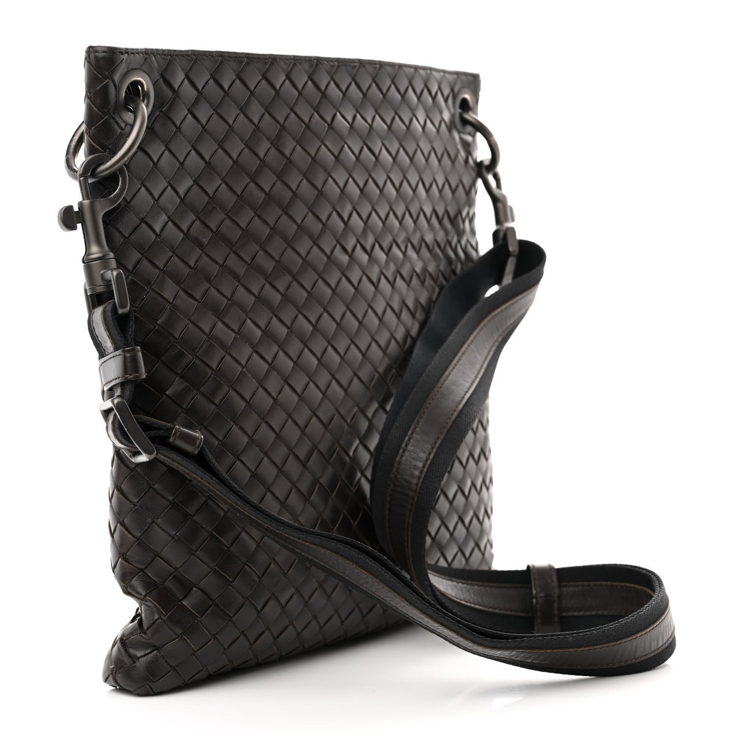Calfskin Intrecciato Small VN Messenger Ebano