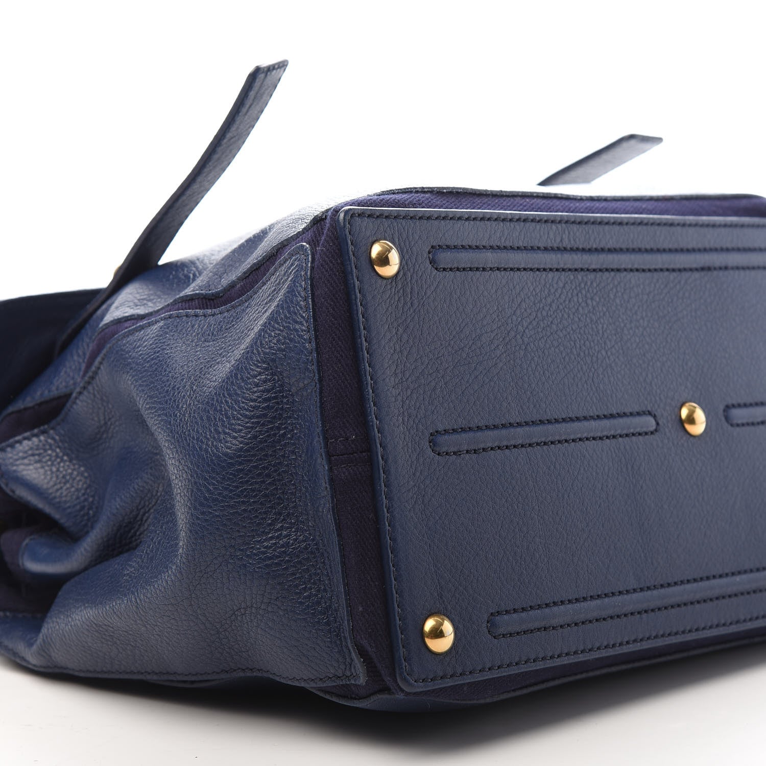 Saint Laurent Calfskin Canvas Medium Muse Two Navy 8 of 9