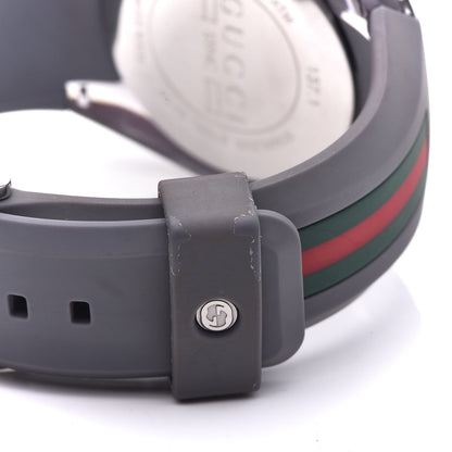Gucci Stainless Steel Rubber 46mm Sync Web Quartz Watch Grey 6 of 7