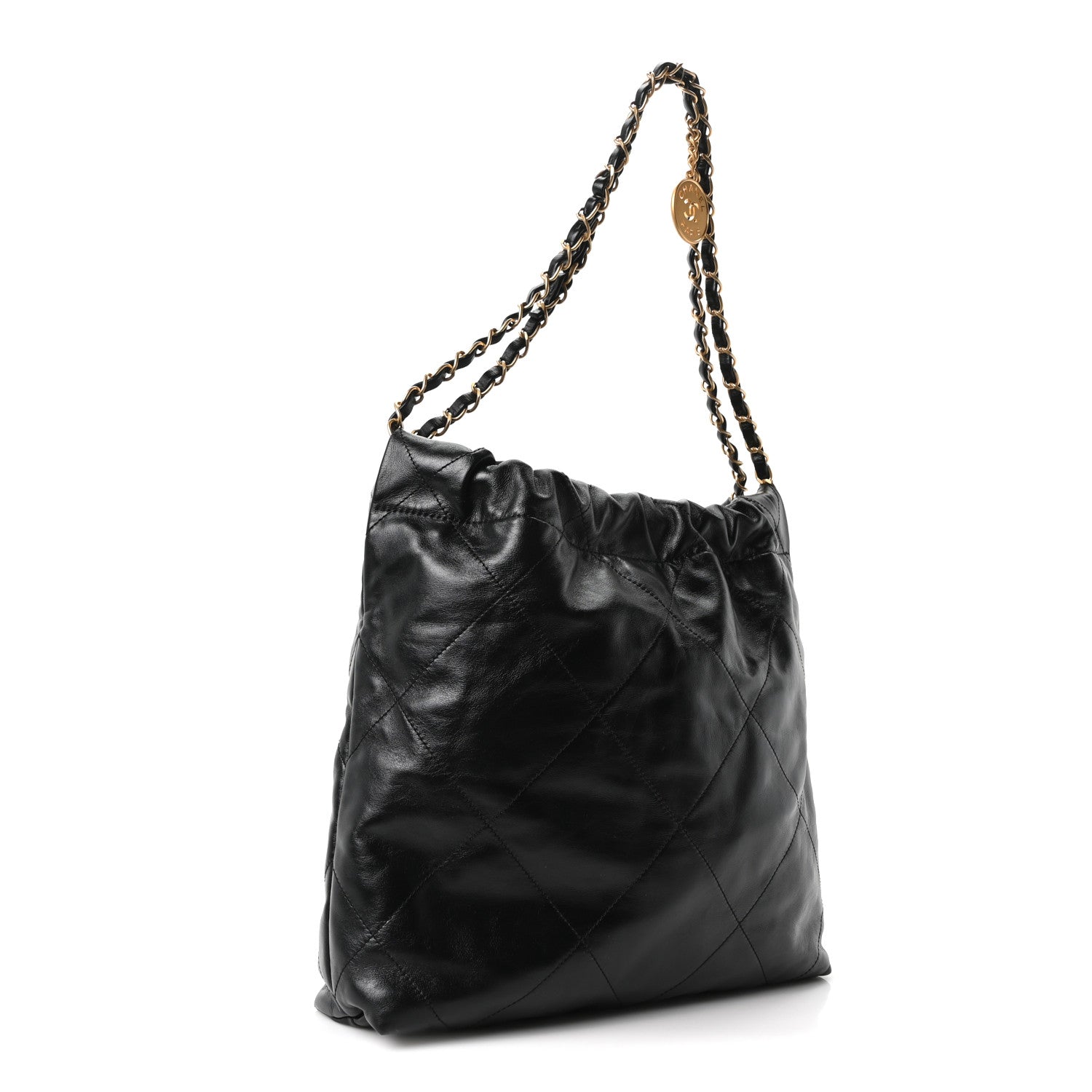 Chanel Shiny Calfskin Quilted Small Chanel 22 Black 3 of 10
