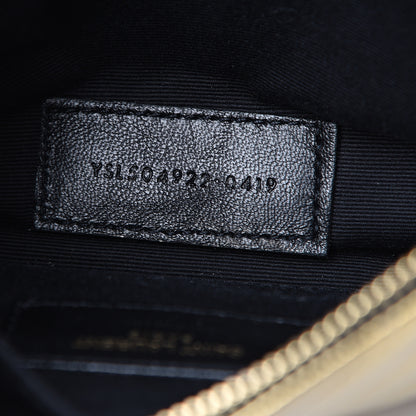 Saint Laurent Iridescent Grain De Poudre Matelasse Chevron Monogram Bill Pouch Gold 6 of 6