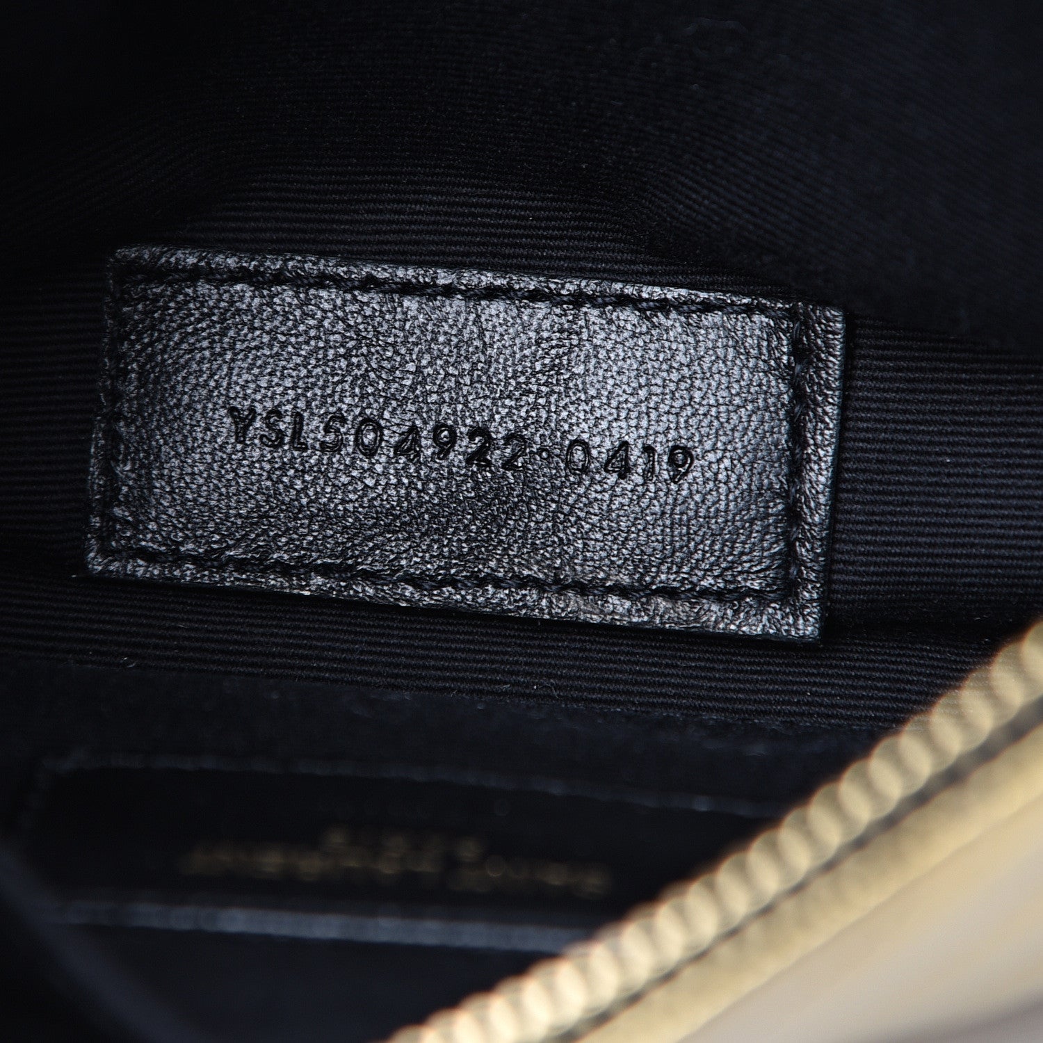 Saint Laurent Iridescent Grain De Poudre Matelasse Chevron Monogram Bill Pouch Gold 6 of 6