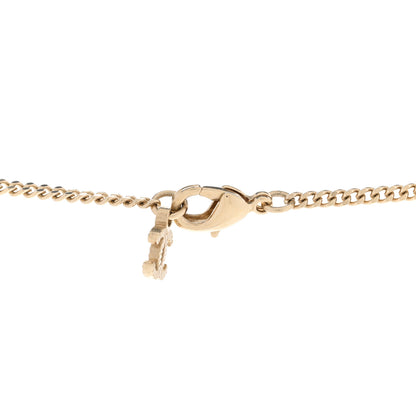 Chanel Enamel Pearl Crystal Twisted CC Necklace Gold Pale Pink 5 of 6
