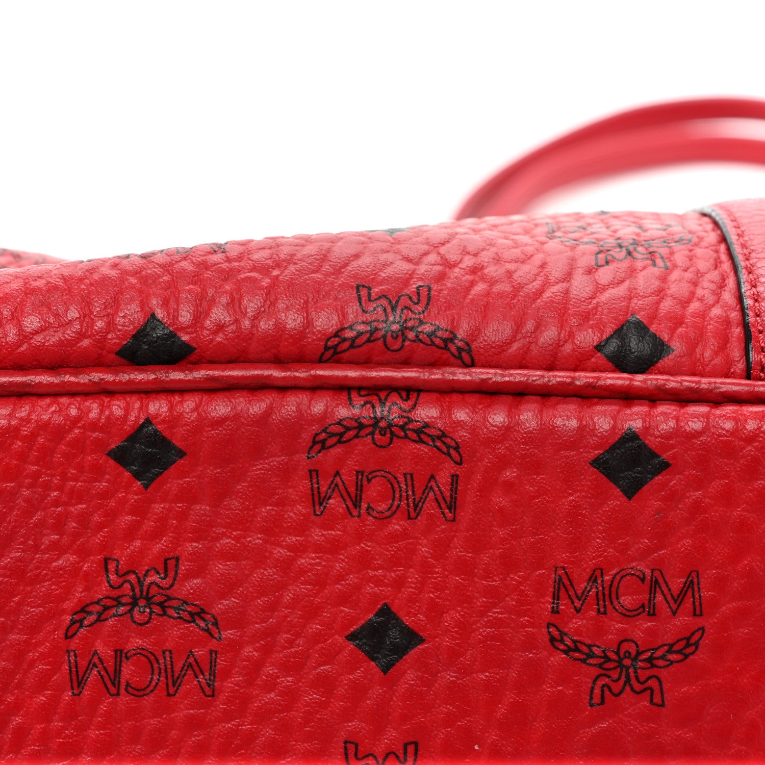 MCM Visetos Large Liz Reversible Shopper Tote Ruby Red 22 of 25