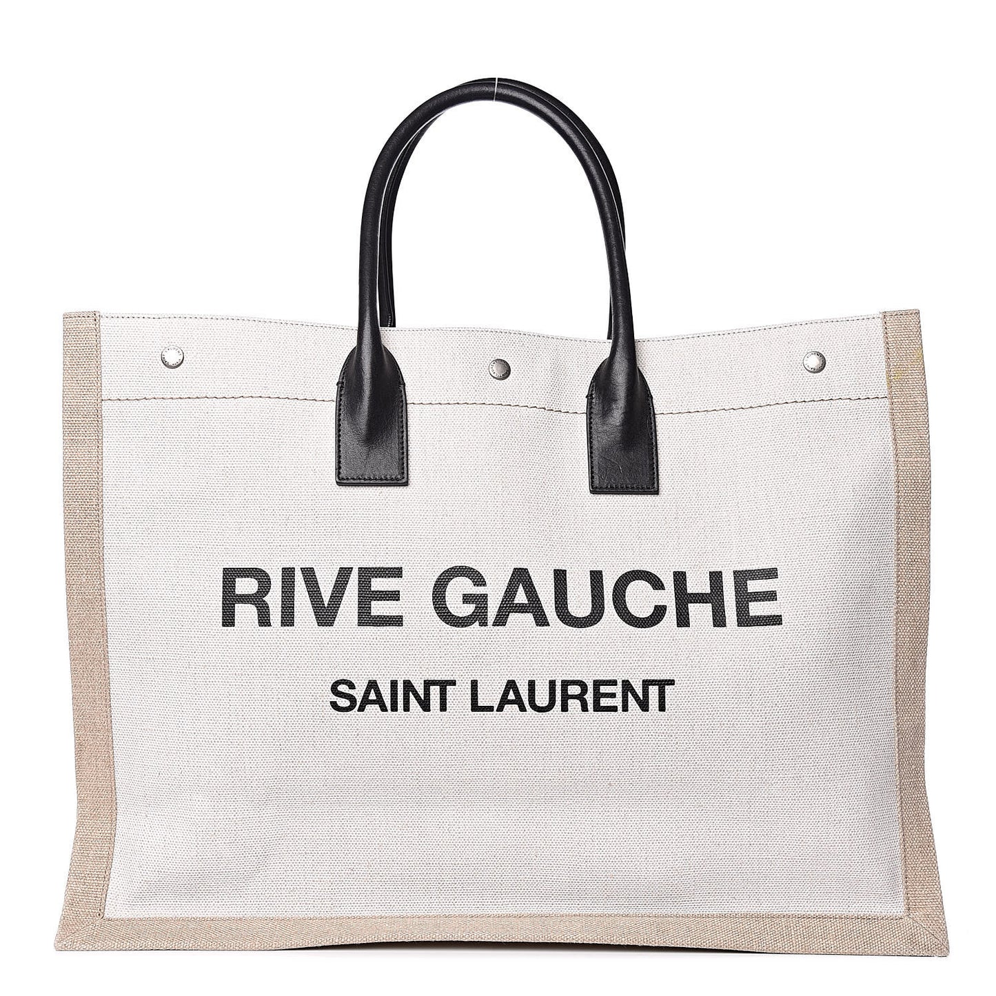 Linen Calfskin Rive Gauche Tote Optic White