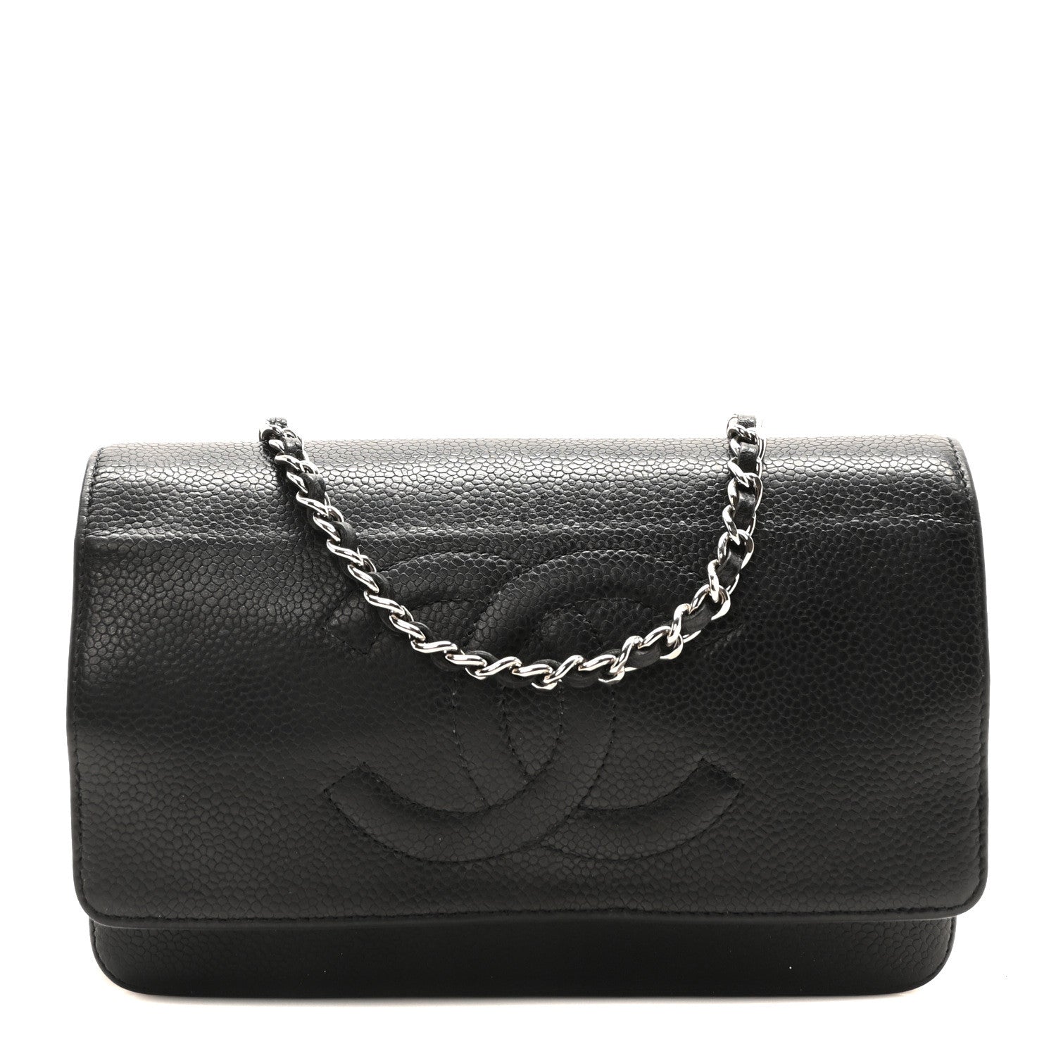 Chanel Caviar Timeless CC Wallet On Chain WOC Black 1 of 11