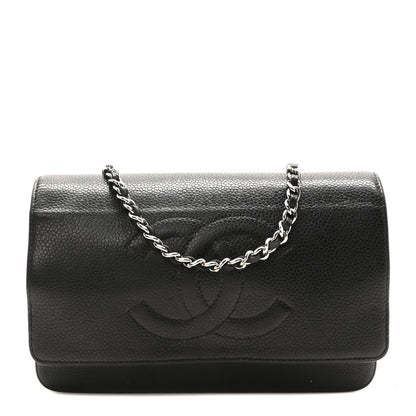 Chanel Caviar Timeless CC Wallet On Chain WOC Black 1 of 11