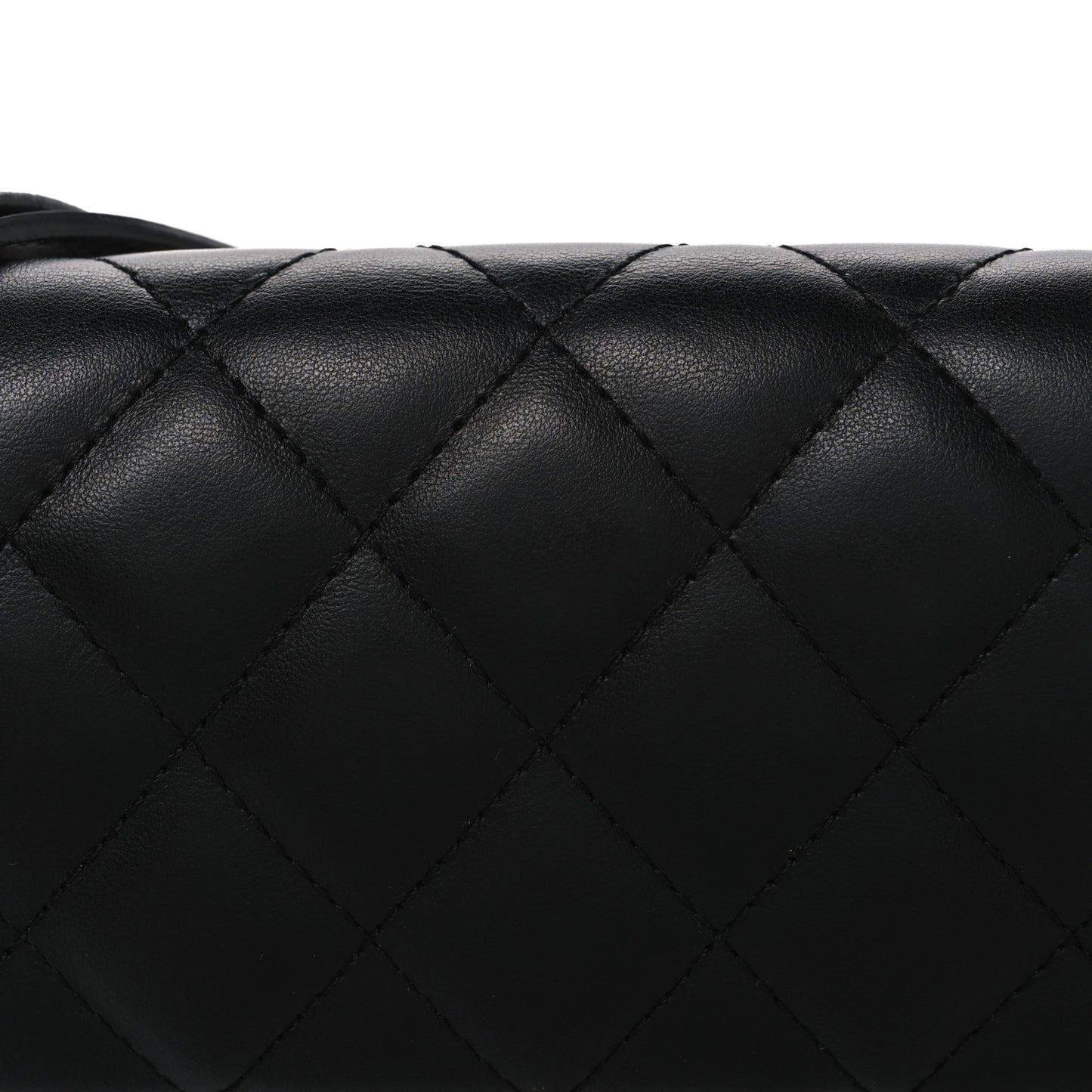 Calfskin Quilted CC Uniform Flap Belt Bag Black
