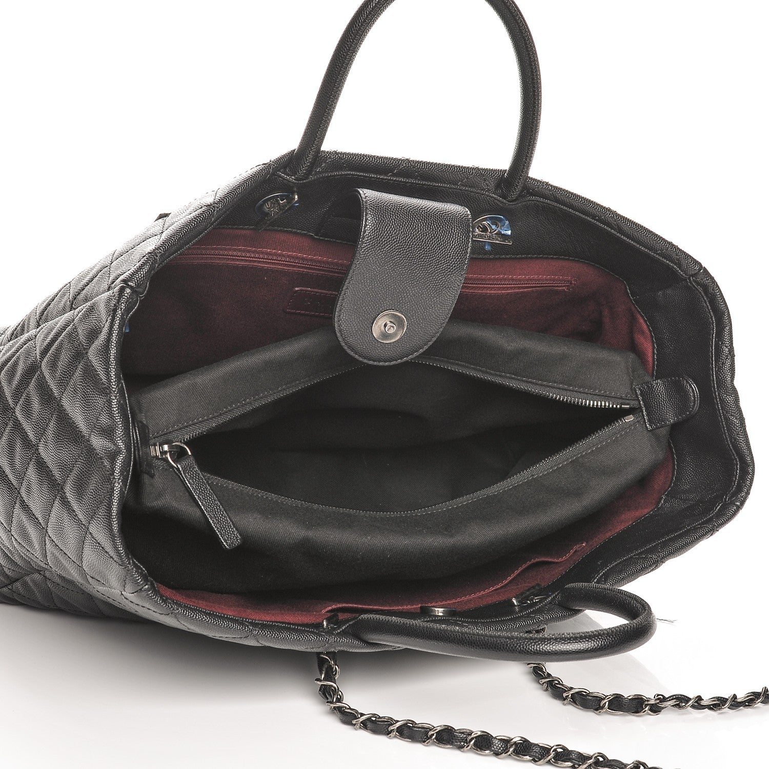 Chanel Caviar Quilted Large Coco Handle Shopping Tote Black 4 of 8