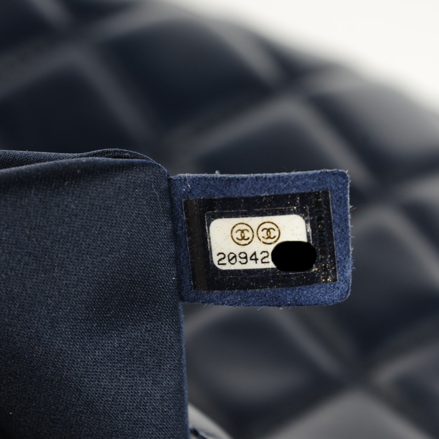 Lambskin Quilted Pagode Piping Flap Dark Navy Blue