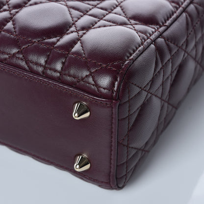 Christian Dior Lambskin Cannage Small Lucky Badges My Lady Dior Burgundy 12 of 14