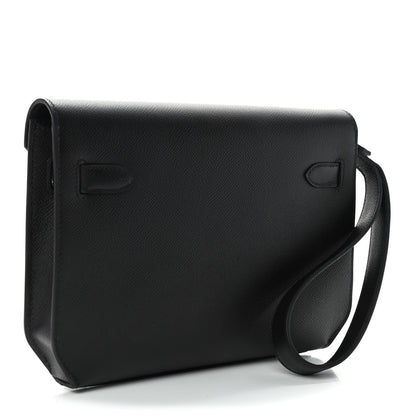 Hermes Epsom Kelly Depeches 25 Pouch Black 2 of 4