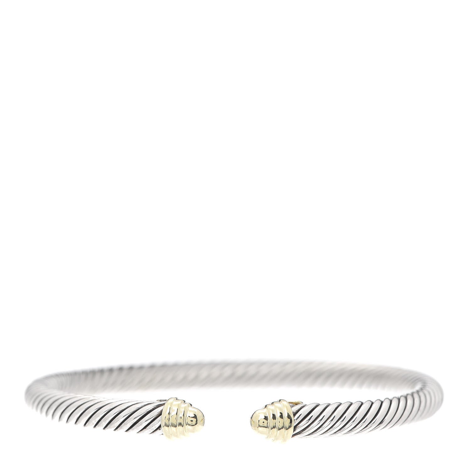 David Yurman Sterling Silver 14K Yellow Gold 5mm Cable Classics Bracelet 1 of 4