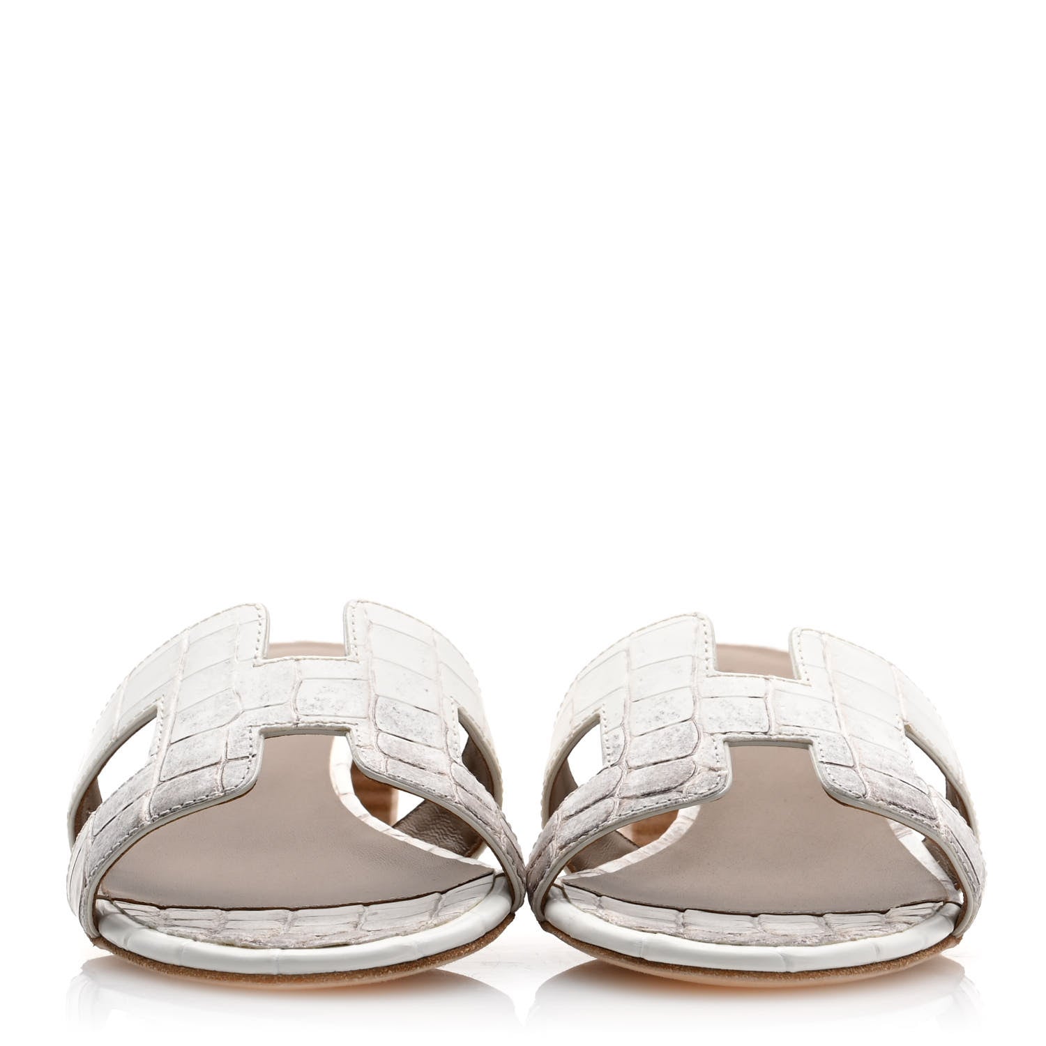 Hermes Matte Niloticus Crocodile Himalaya Oasis Sandals 36.5 White 2 of 9