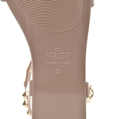 Valentino Garavani PVC Jelly Rockstud Caged Sandals 39 Poudre 6 of 8