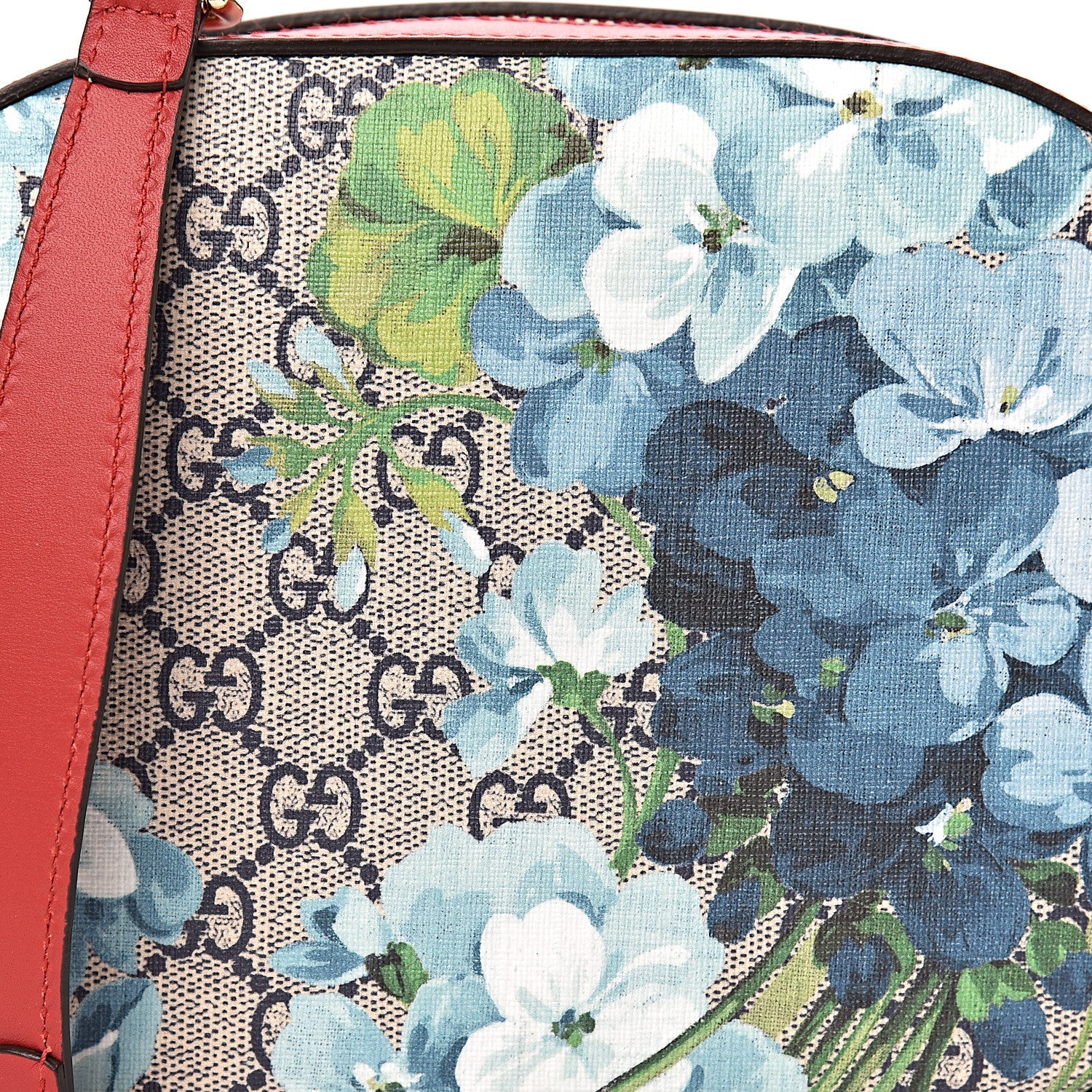Gucci GG Supreme Monogram Blooms Mini Chain Shoulder Bag Beige Blue Navy Hibiscus Red 11 of 11