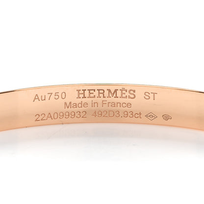 Hermes 18K Rose Gold Diamond PM Collier de Chien Full Pave Bracelet ST 3 of 3
