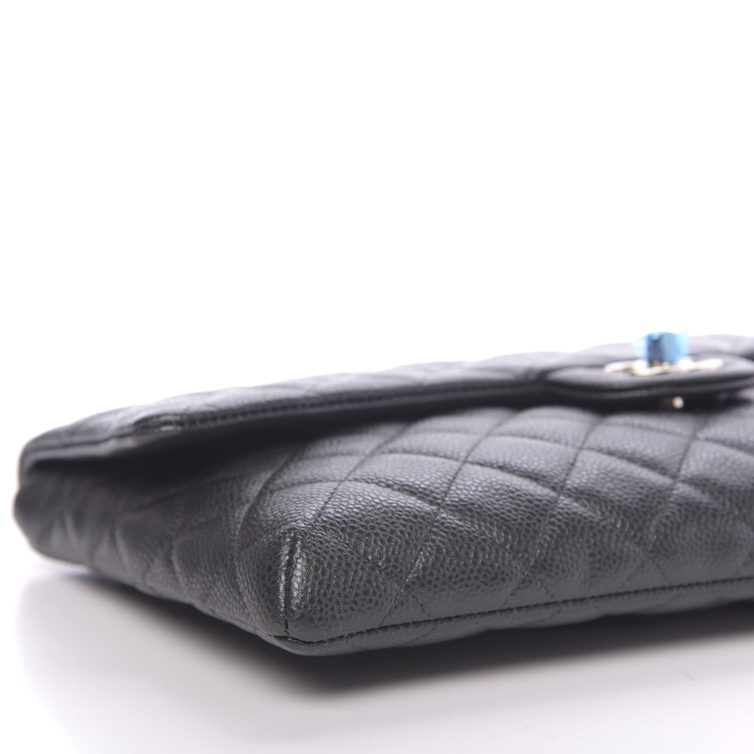 Chanel Caviar Quilted Flap Clutch Dark Grey 8 of 10