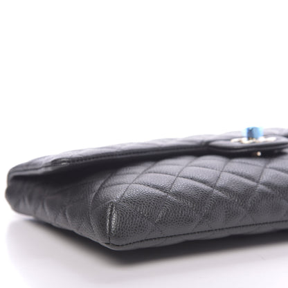 Chanel Caviar Quilted Flap Clutch Dark Grey 8 of 10