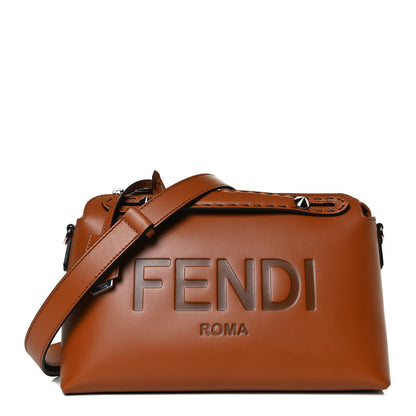 Fendi Vitello King Logo Embossed Medium By The Way Boston Bag Cuoio 1 of 9