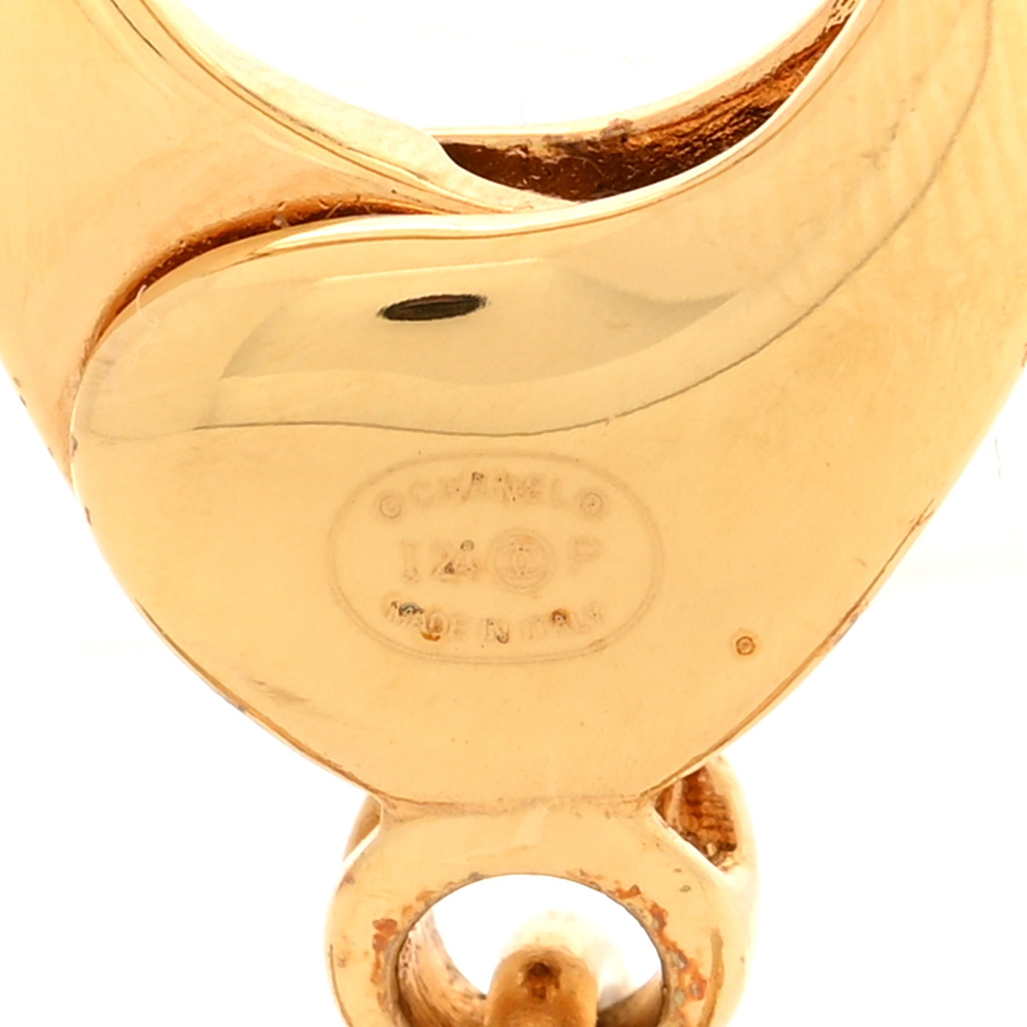 Metal Enamel CC Denim Heart Bag Charm Gold Blue