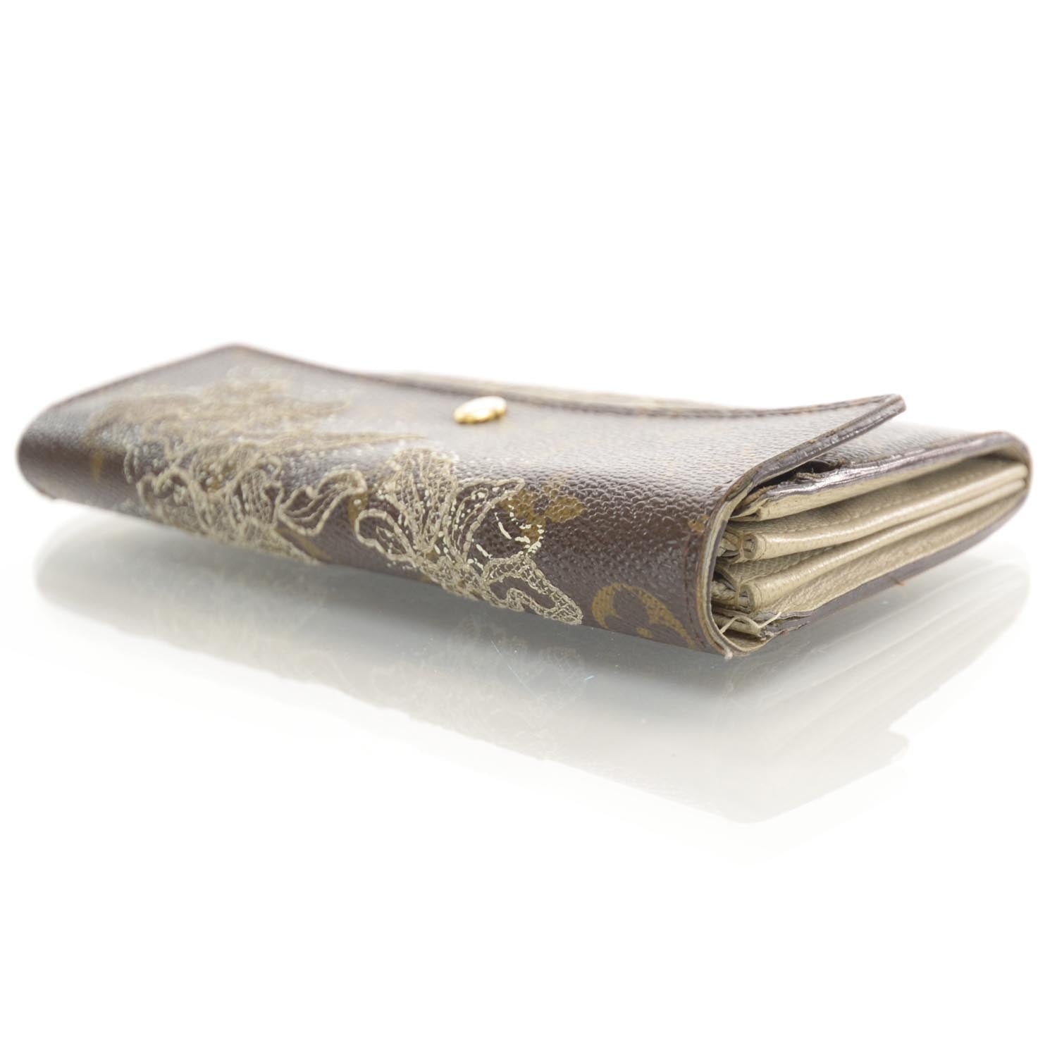 Louis Vuitton Monogram Dentelle Sarah Wallet Silver 3 of 7