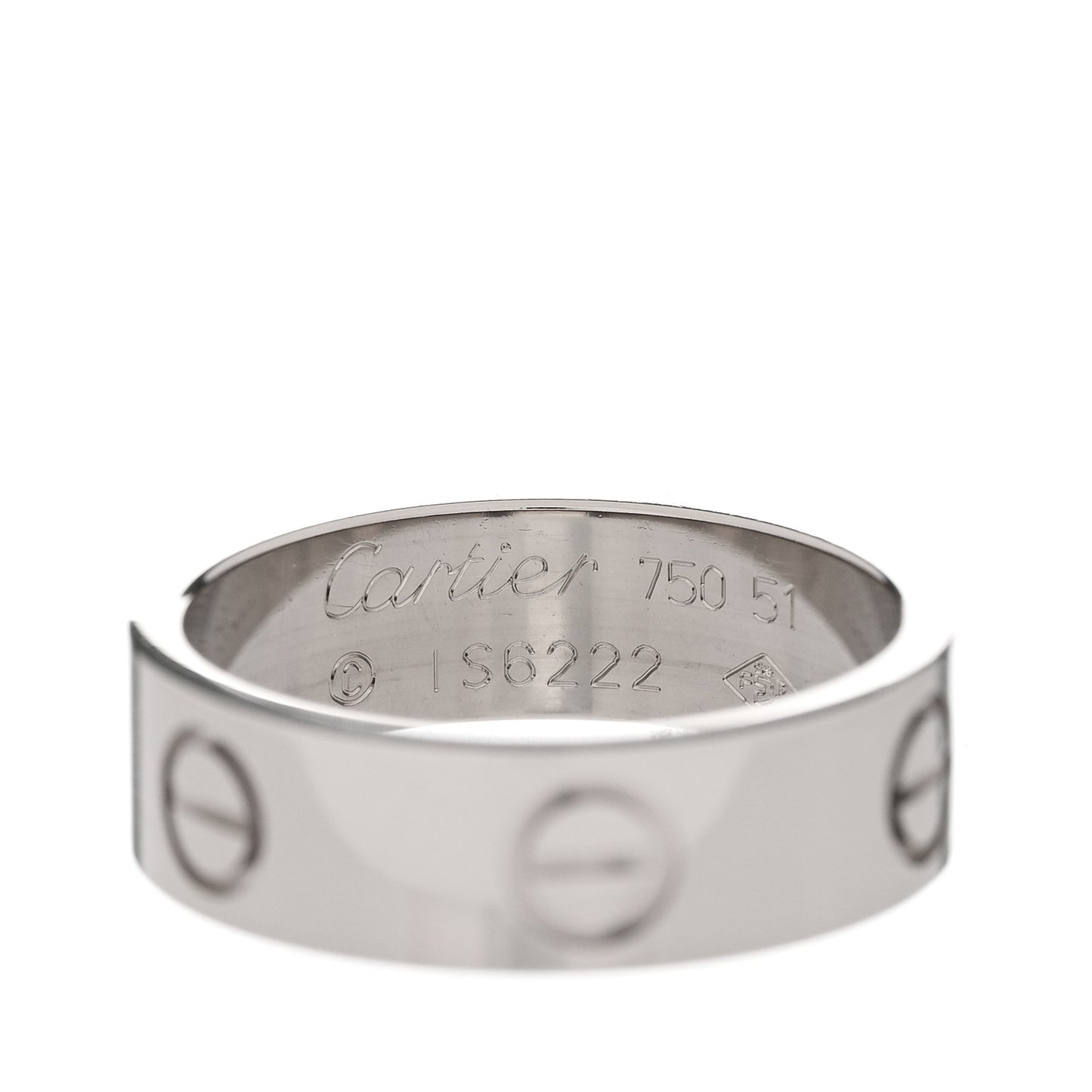 18K White Gold 5.5mm LOVE Ring 51 5.75
