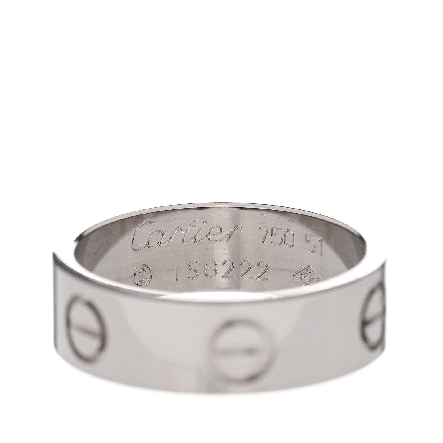 Cartier 18K White Gold 5.5mm LOVE Ring 51 5.75 4 of 5