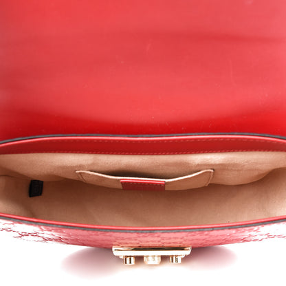 Gucci Guccissima Web Medium Padlock Messenger Shoulder Bag Hibiscus Red 7 of 11