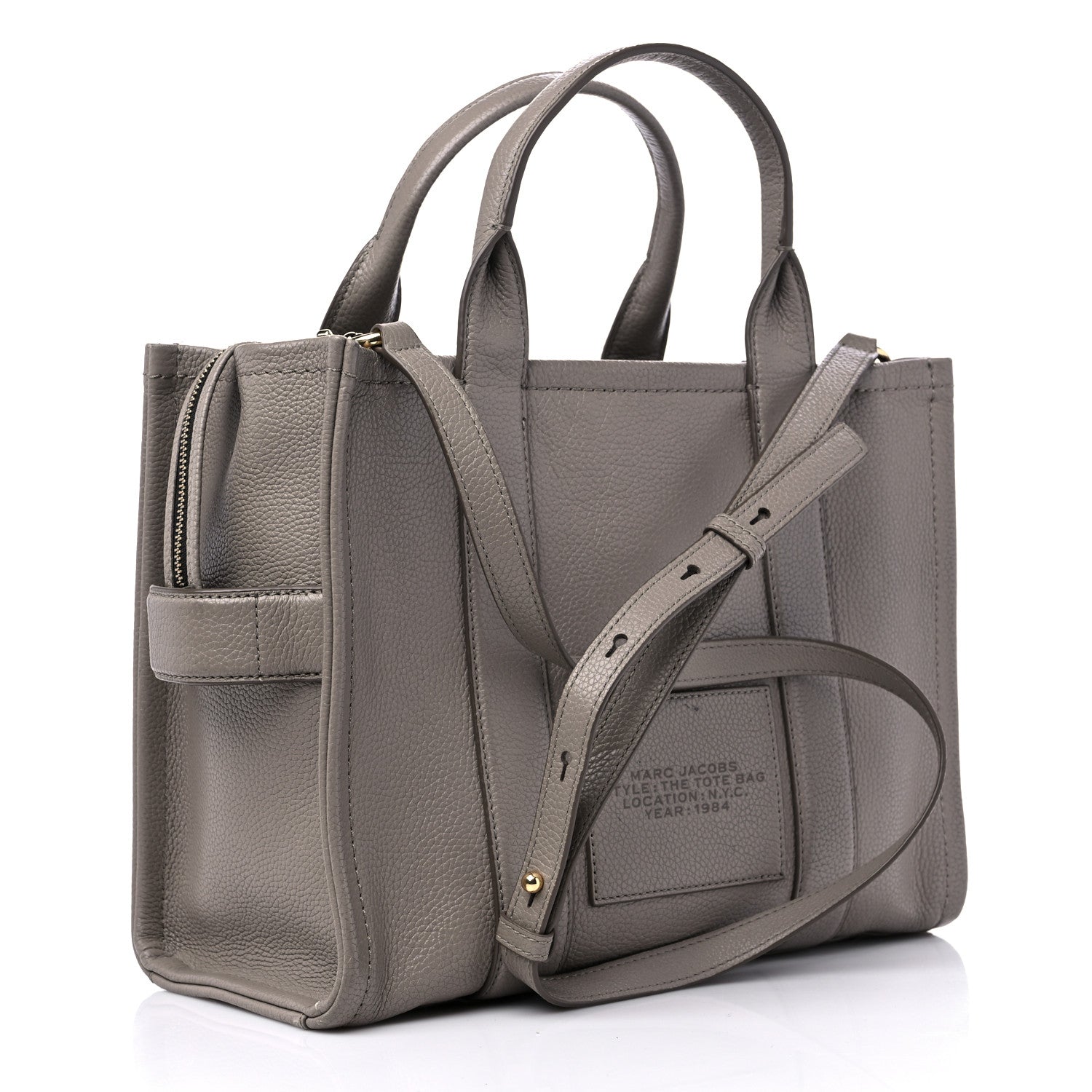 Marc Jacobs Grained Calfskin Medium The Tote Bag Grey 3 of 12