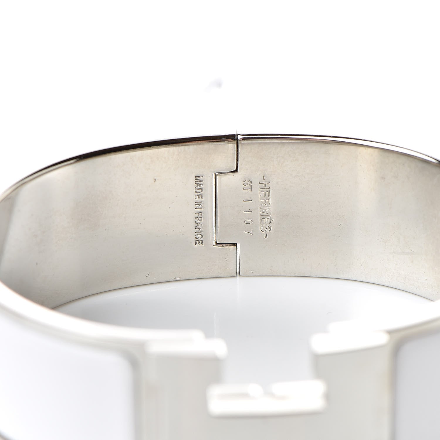 Hermes Enamel Wide Clic Clac H Bracelet GM White 4 of 6