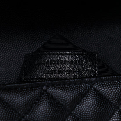 Saint Laurent Calfskin Mixed Matelasse Triquilt Large Monogram Satchel Black 8 of 12