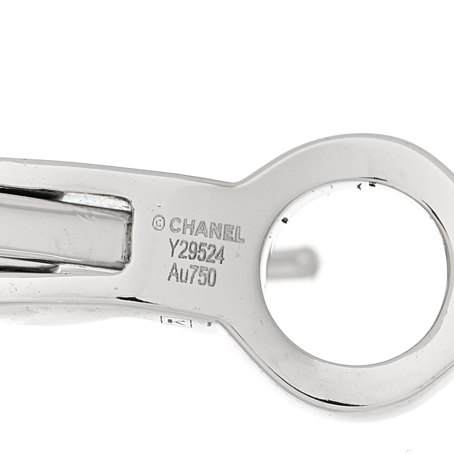 Chanel 18K White Gold Diamond Pearl Camelia Drop Earrings 4 of 4