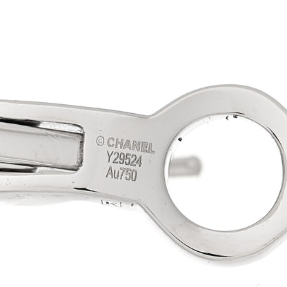 Chanel 18K White Gold Diamond Pearl Camelia Drop Earrings 4 of 4