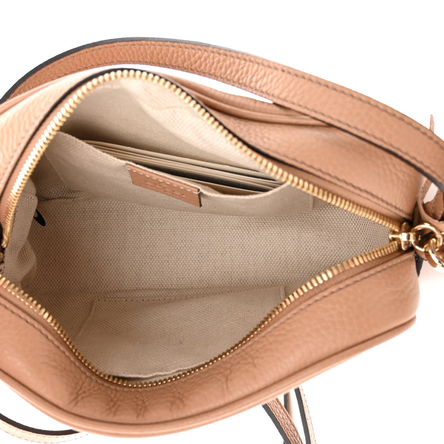 Pebbled Calfskin Small Soho Disco Bag Camelia