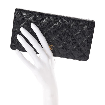 Chanel Caviar Quilted Yen Wallet Black 2 of 7