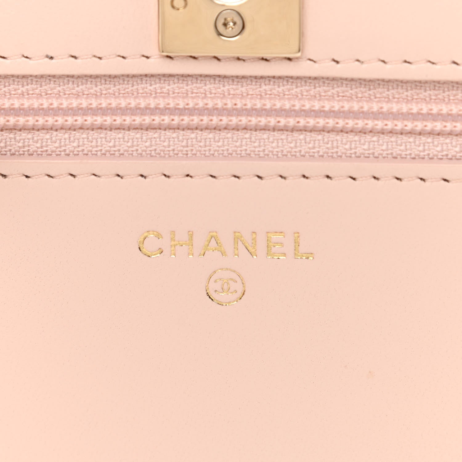 Chanel Lambskin Quilted Trendy CC Wallet On Chain WOC Light Beige 6 of 13