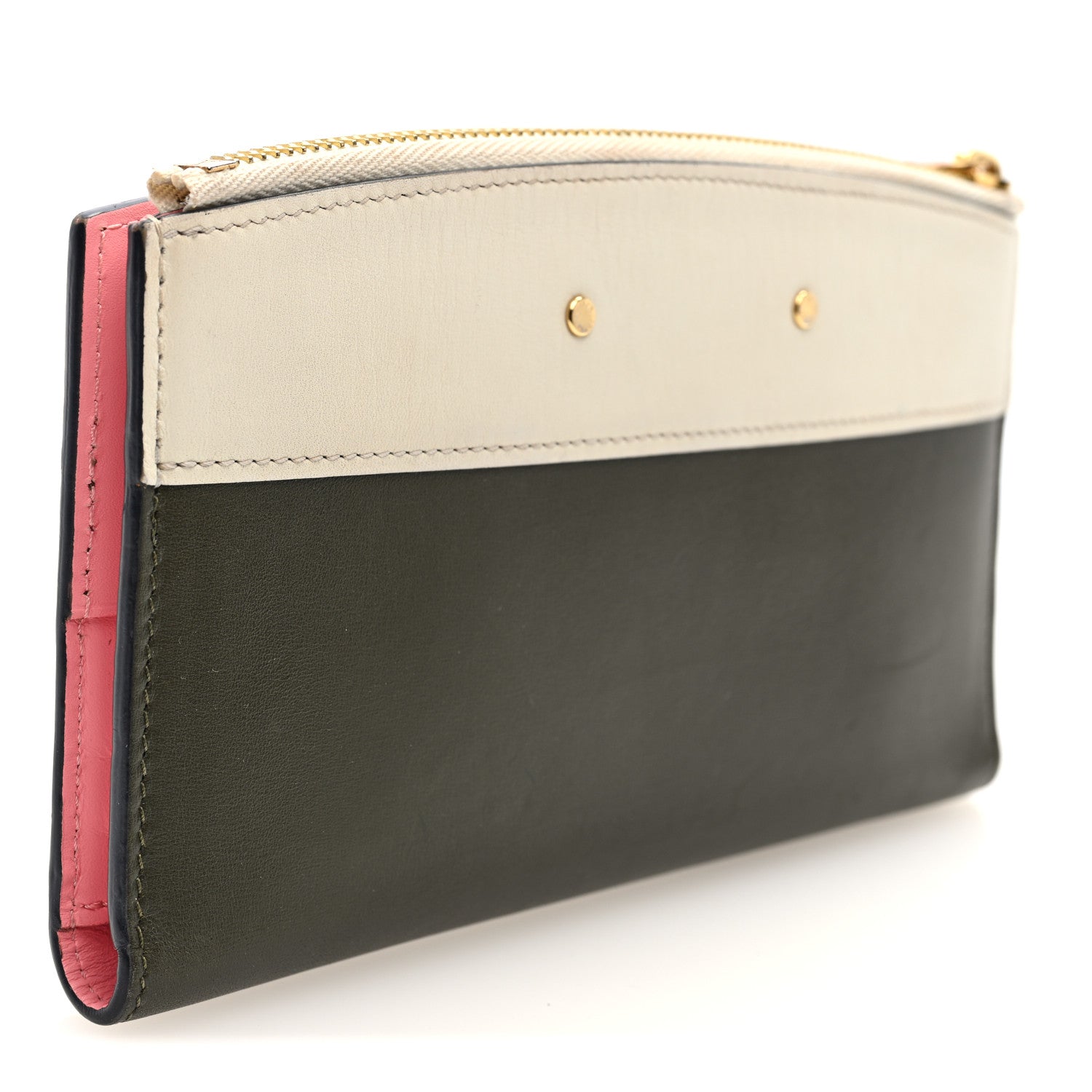 Louis Vuitton Calfskin City Steamer Wallet Kaki White 3 of 6