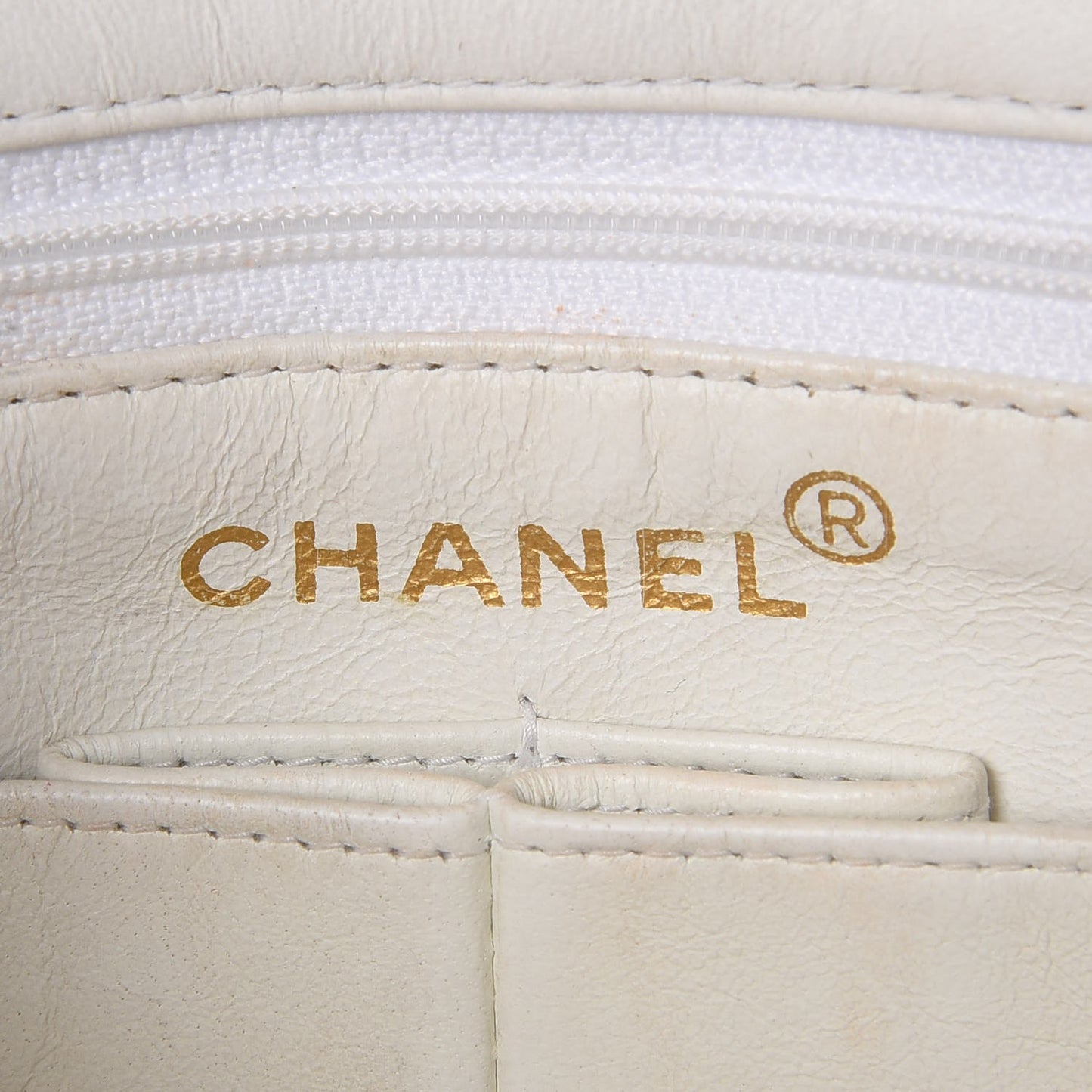 Lambskin Quilted Mini Square Flap White
