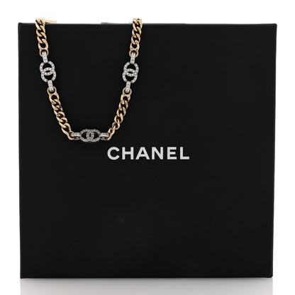 Chanel Crystal Chain CC Link Choker Gold Silver 5 of 5