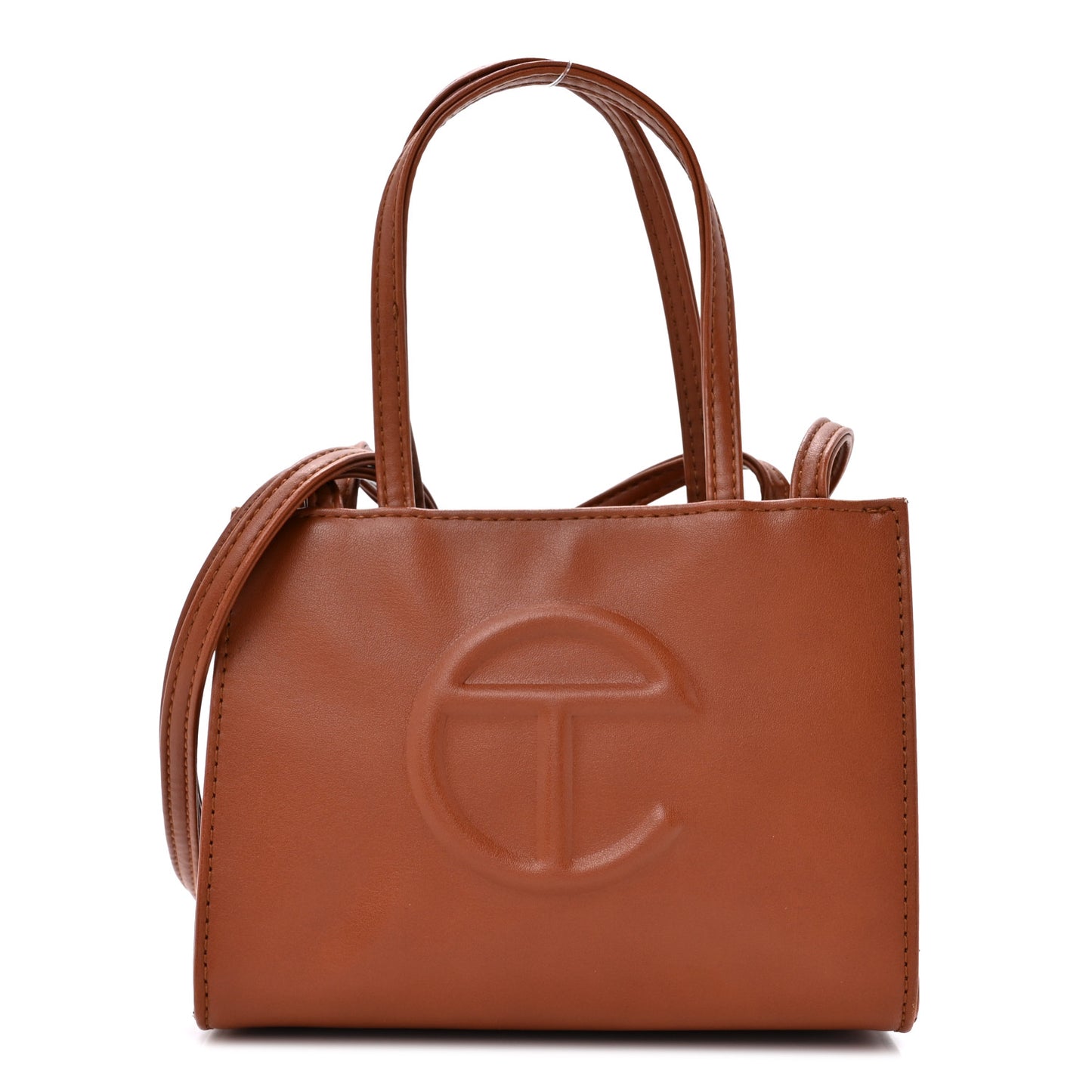 Vegan Leather Small Shopping Bag Tan
