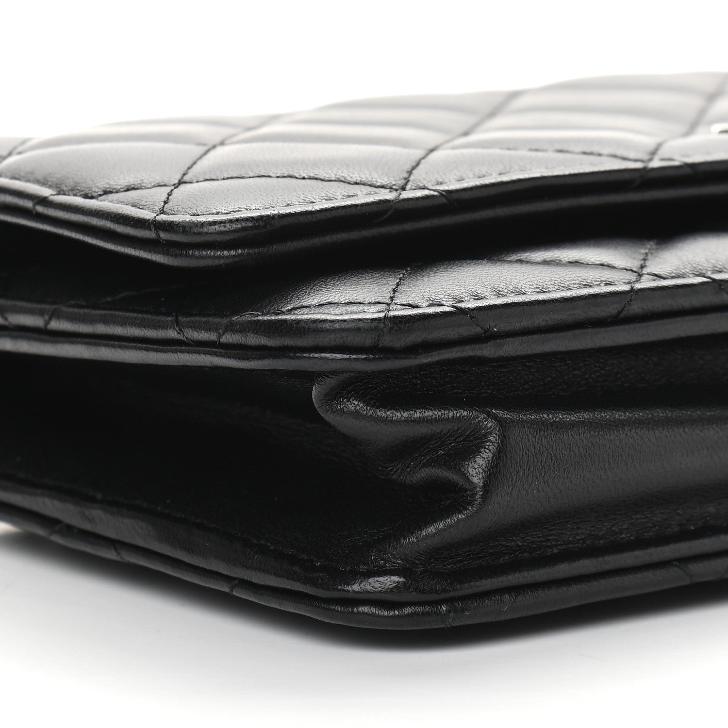 Chanel Lambskin Quilted Wallet On Chain WOC Black 8 of 9