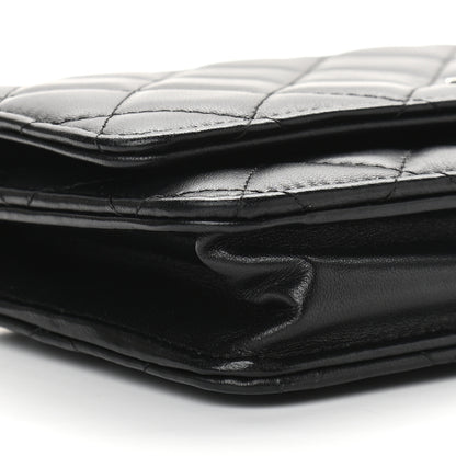 Chanel Lambskin Quilted Wallet On Chain WOC Black 8 of 9