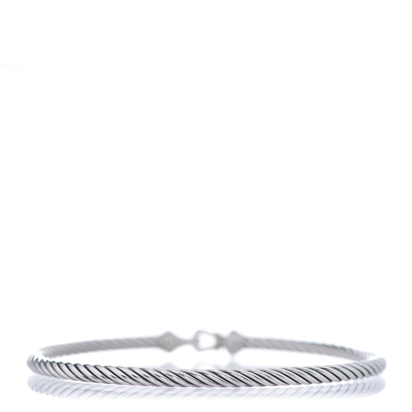 Sterling Silver Diamond 3mm Cable Buckle Bracelet