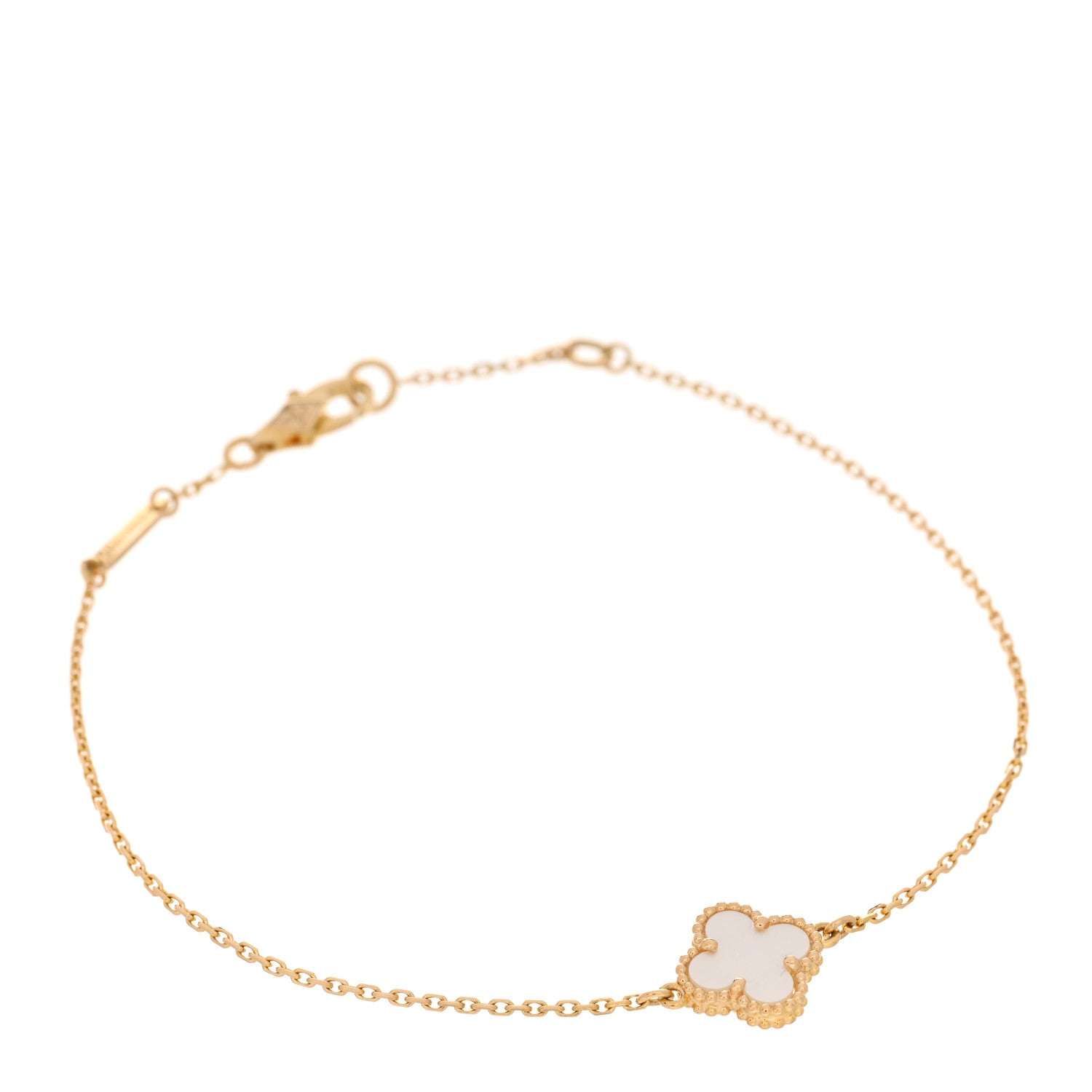 Van Cleef & Arpels 18K Yellow Gold Mother of Pearl Sweet Alhambra Bracelet 1 of 4