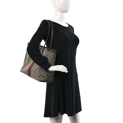 Gucci GG Supreme Monogram Medium Ophidia Shopping Tote Brown 2 of 11