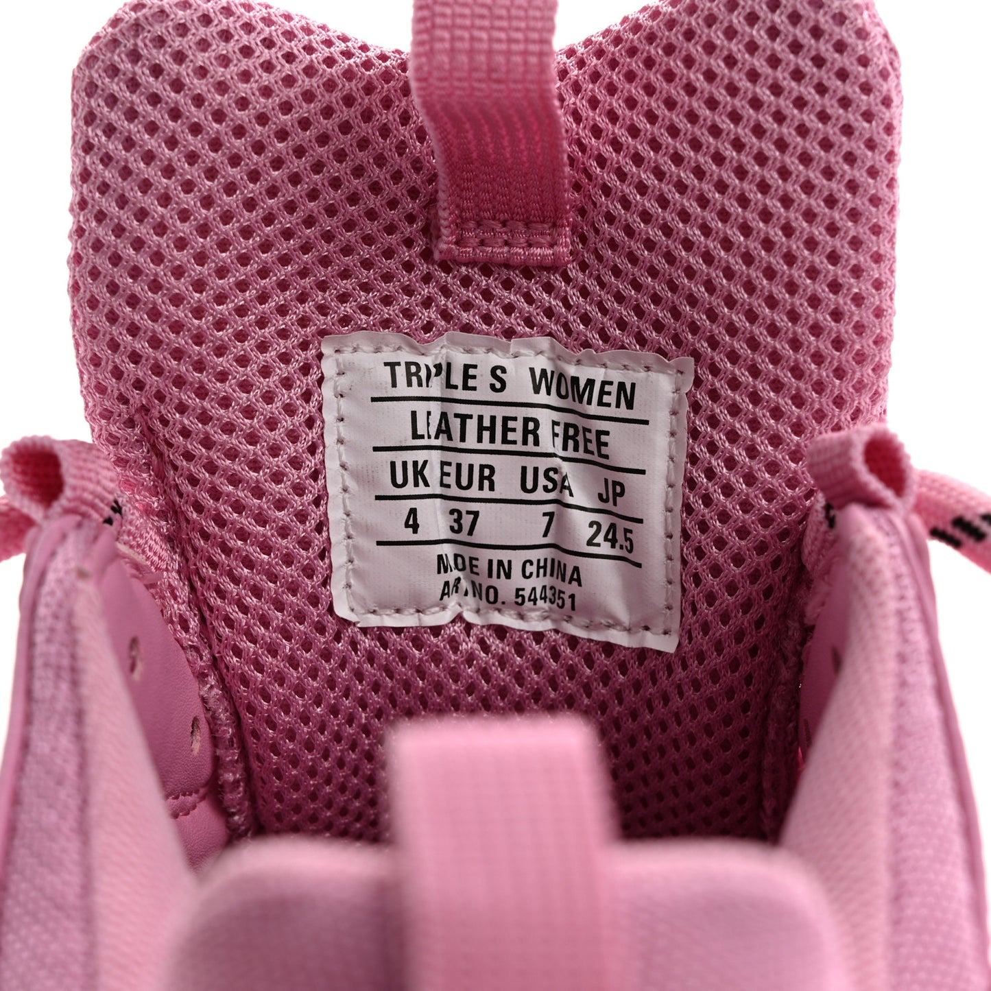 Fabric Mesh Clear Sole Womens Triple S Sneakers 37 Pink