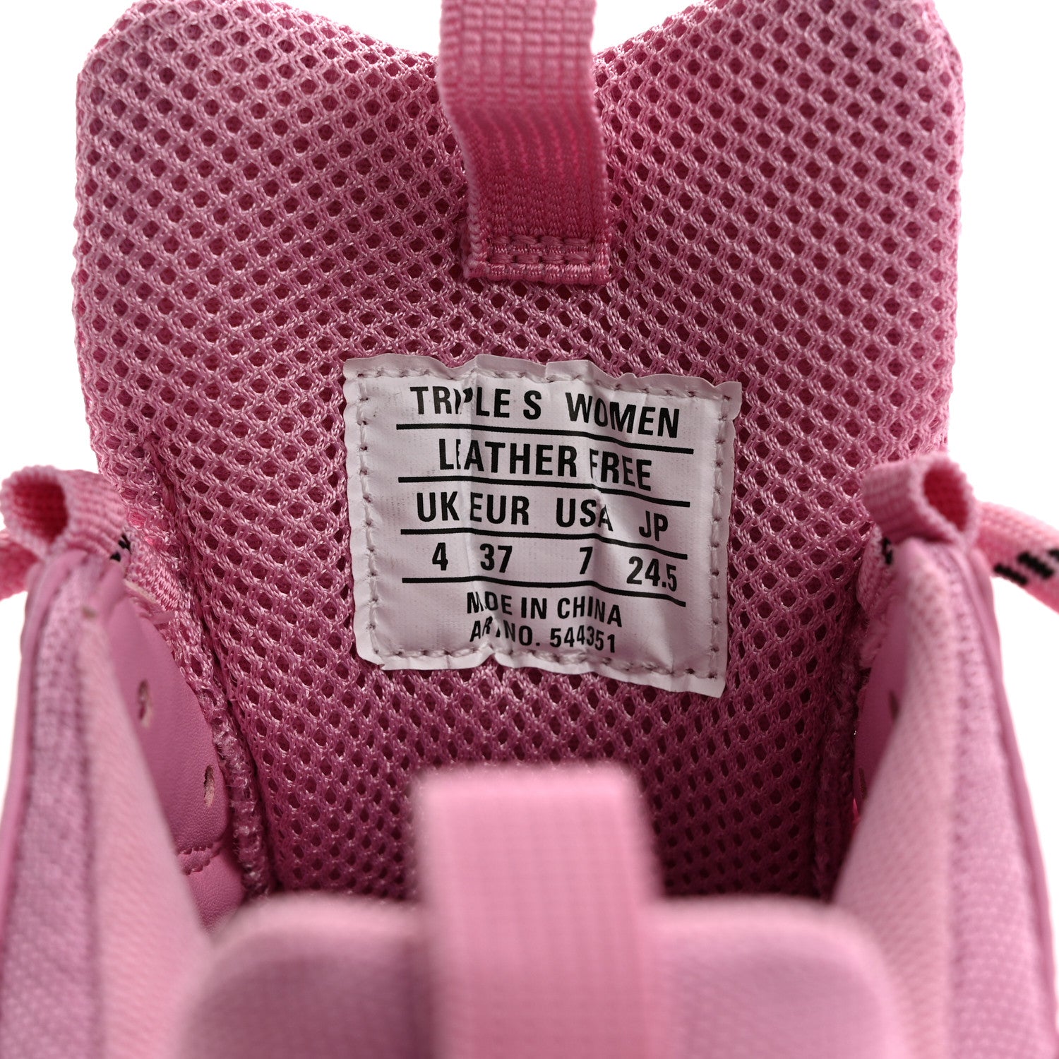 Balenciaga Fabric Mesh Clear Sole Womens Triple S Sneakers 37 Pink 7 of 10